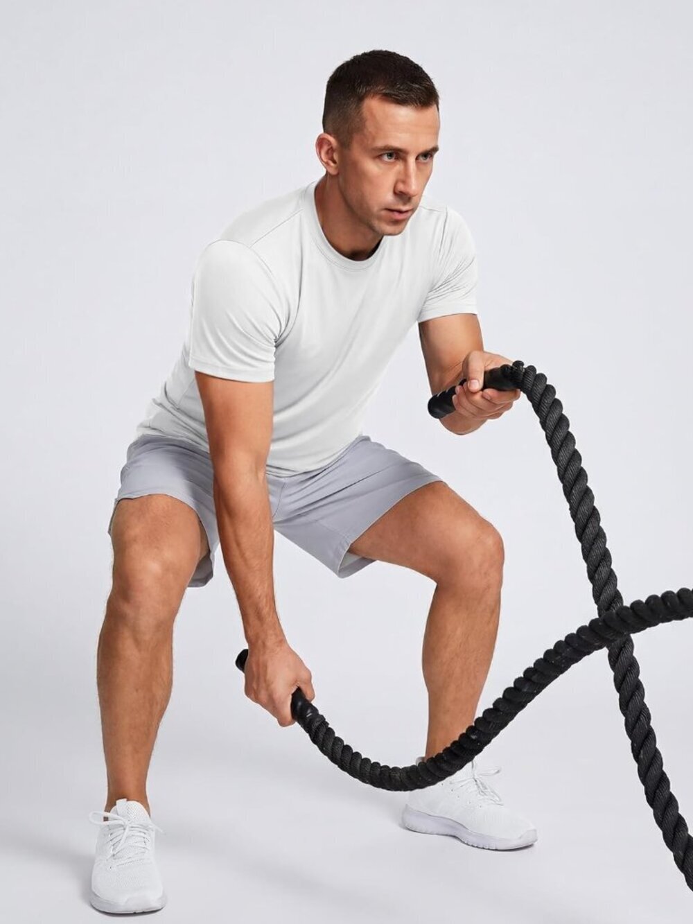 Men’s 04 White Quick-Dry Workout T-Shirt – Athletic Running Sun Protection - Picture 2 of 6